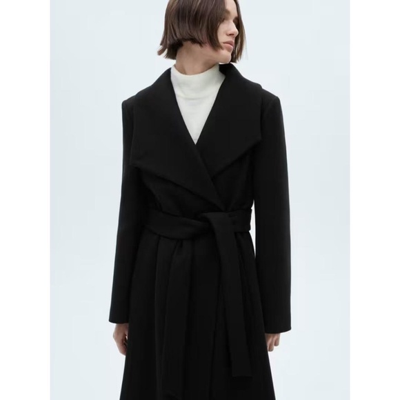 Mango Sirenita Belted Wool Blend Coat NWT - Picture 2 of 15